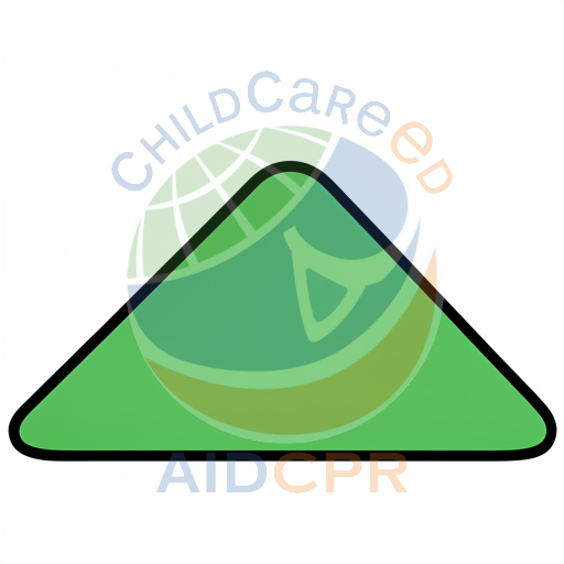 Black bordered green triangle icon