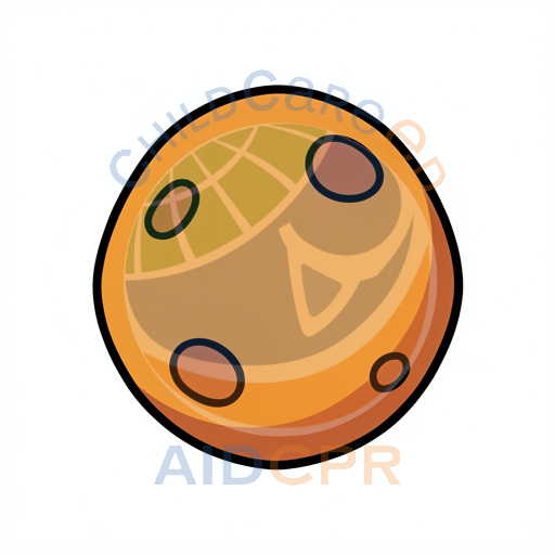 Round orange cookie with chocolate chips