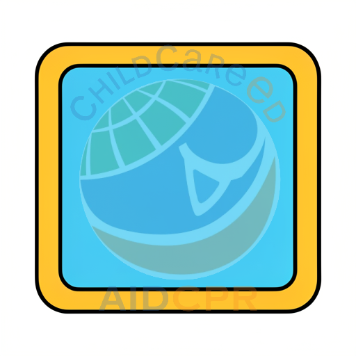 Blue square with yellow border
