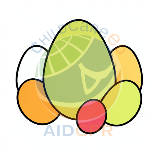 Colorful Easter eggs in a cluster