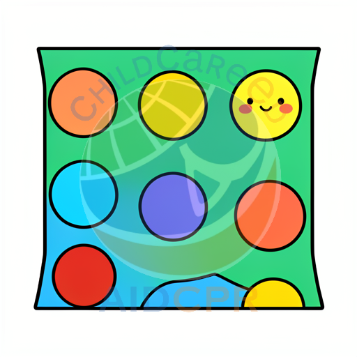 Colorful circle pattern on green background