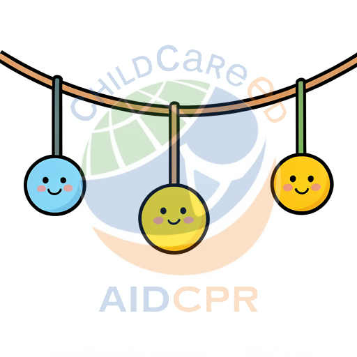 Three smiling faces hanging from a string