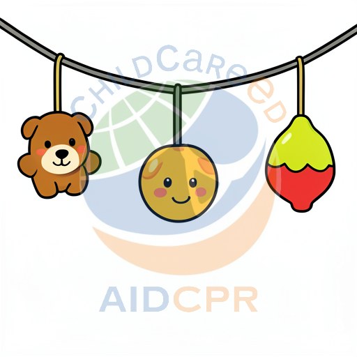Three smiling ornaments hanging from a string