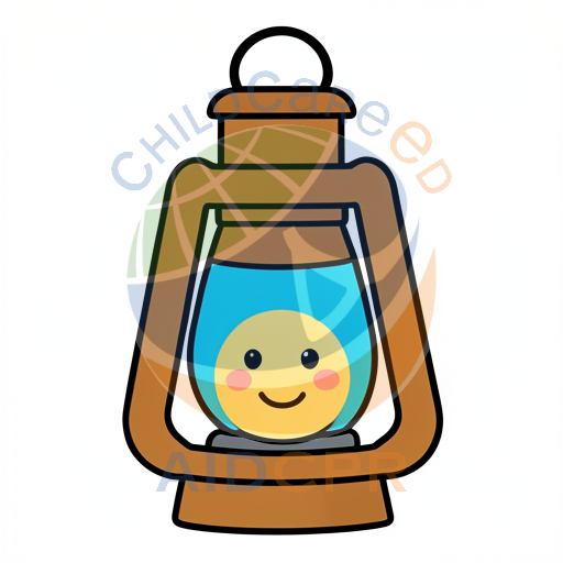 Happy lantern with smiling face inside