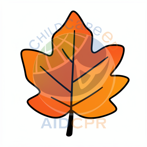 Autumn maple leaf with orange gradient