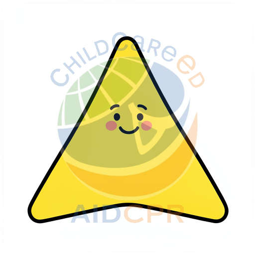 Yellow triangle with smiling face