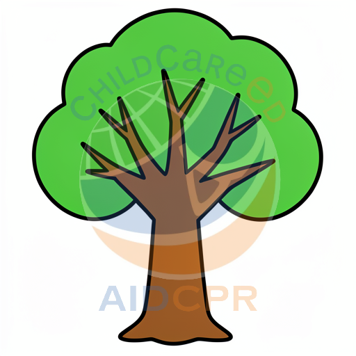 Simple cartoon tree with leafy canopy