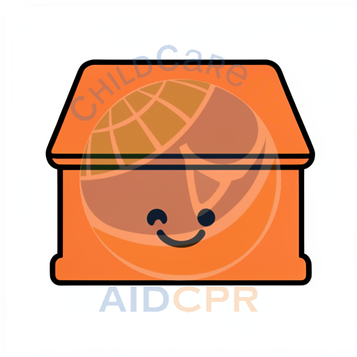 Orange smiling house with triangular roof