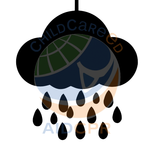 Blue cloud raining drops down silhouette