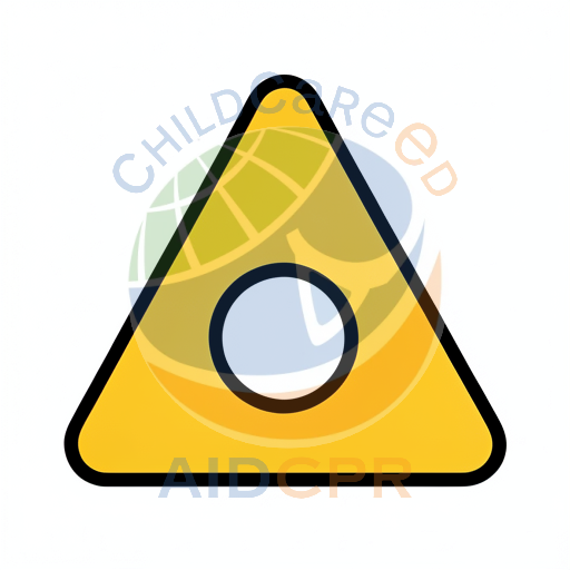 Yellow warning triangle with white circle