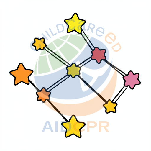 Connected stars forming a constellation pattern