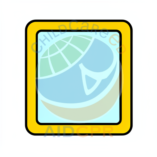 Yellow bordered light blue square frame