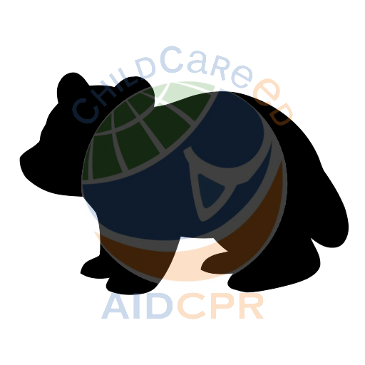 Striped bear walking with friendly expression silhouette
