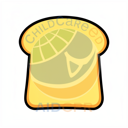 Simple cartoon bread slice illustration