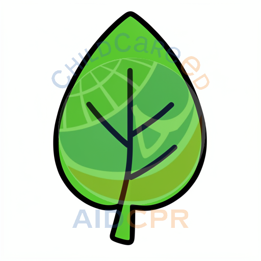 Green leaf with simple vein pattern