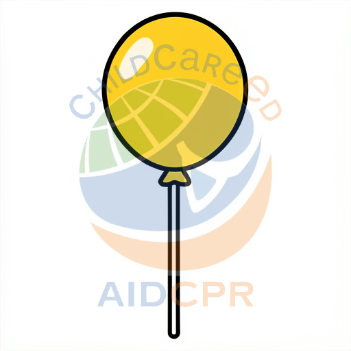 Yellow balloon floating with string