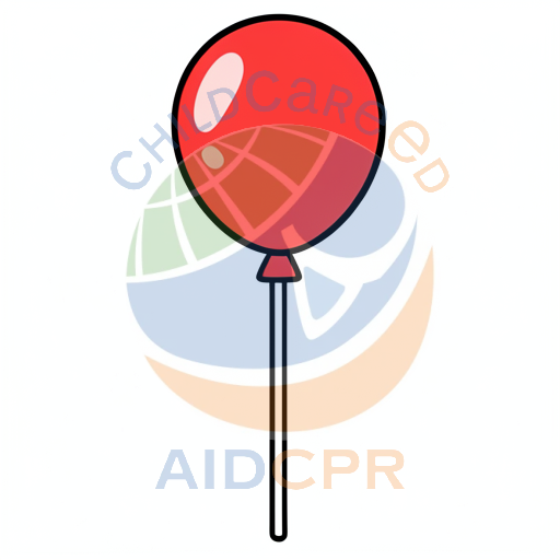 Red balloon floating with string attached
