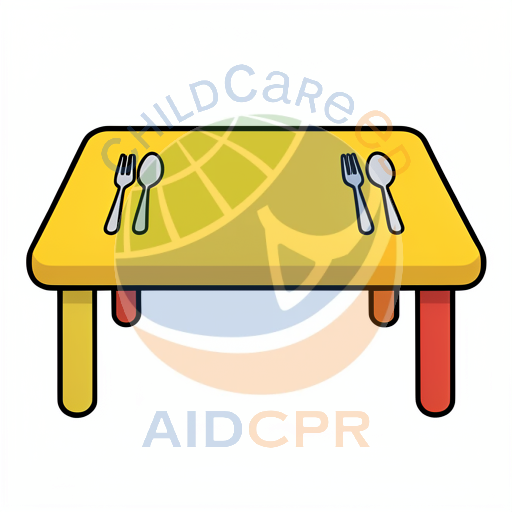 Child-friendly table set for eating