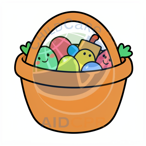 Happy Easter eggs in a basket