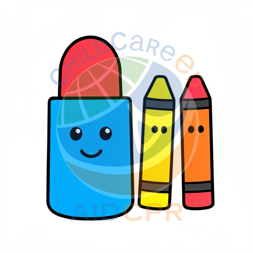 Three smiling crayons with happy faces