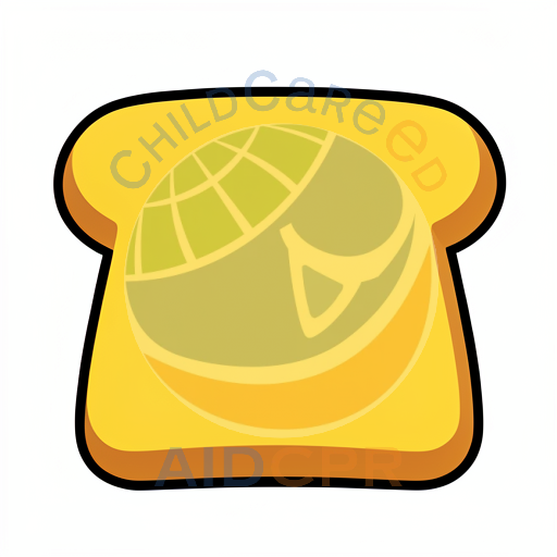 Simple cartoon bread slice for kids