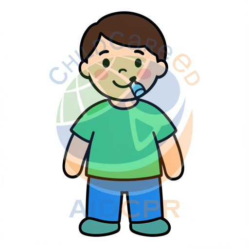 Boy drinking from blue sippy cup