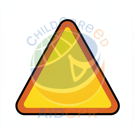 Yellow warning triangle with orange border
