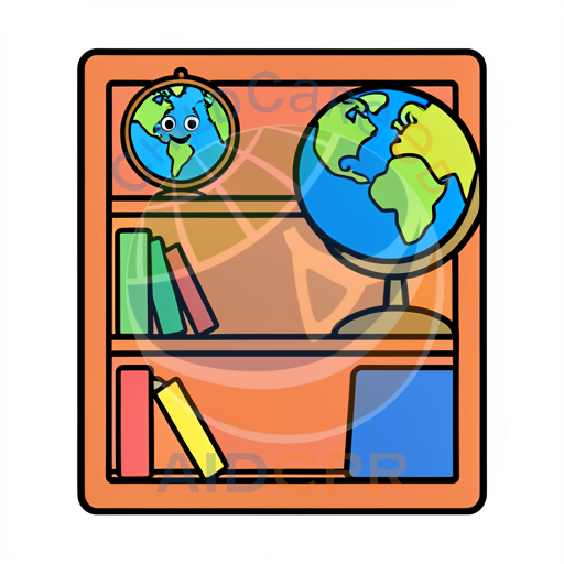 Educational globe shelf for young learners