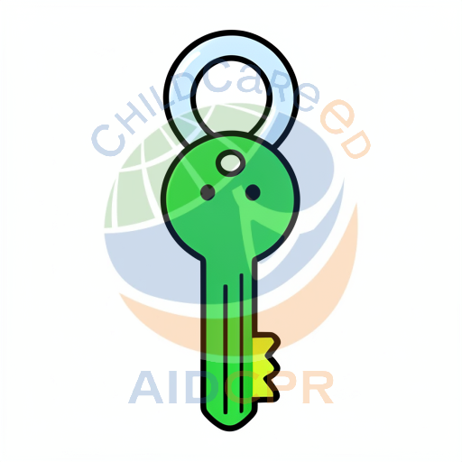 Green key with light blue ring