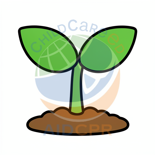 Two leaves sprouting from a seedling