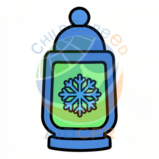 Blue lantern with snowflake design