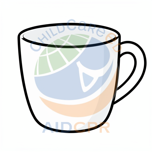 Simple white cup with handle for drinking