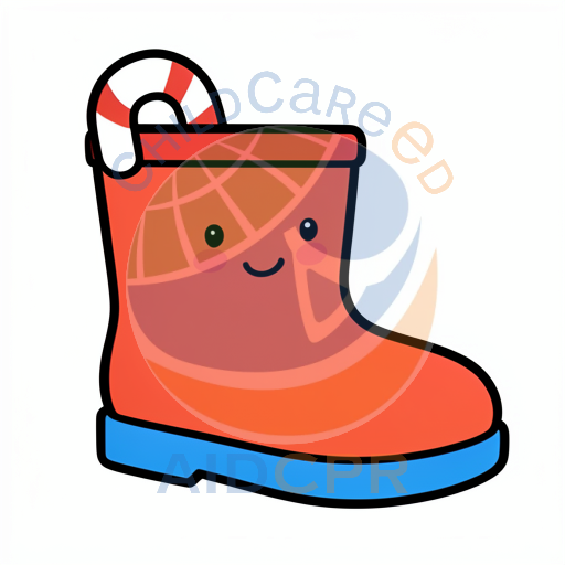 Happy red boot with candy cane