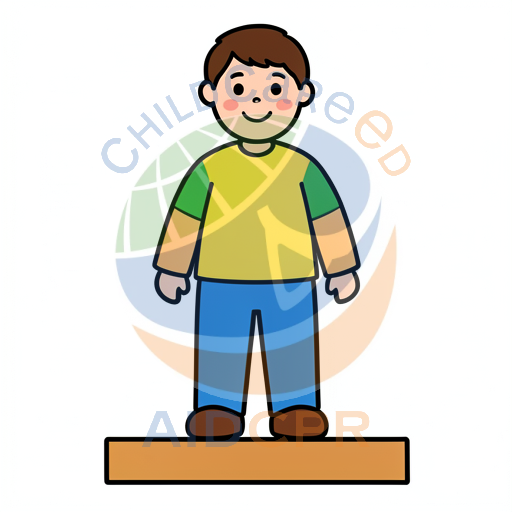 Child smiling while balancing on platform