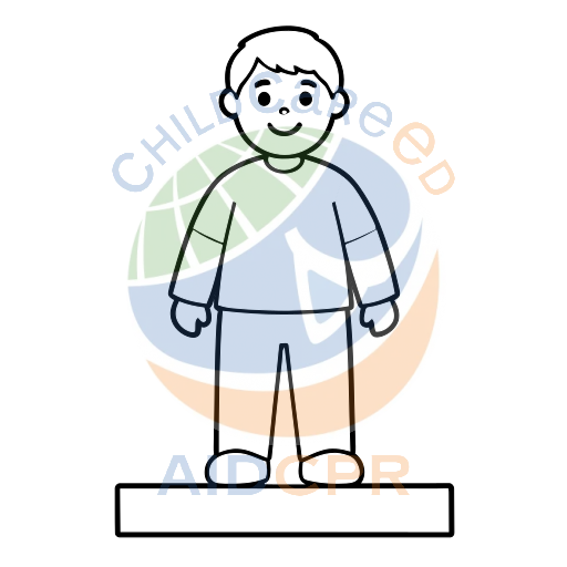 Child smiling while balancing on platform coloring page
