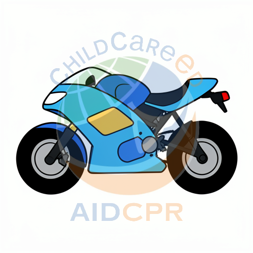 Blue motorcycle with yellow panel