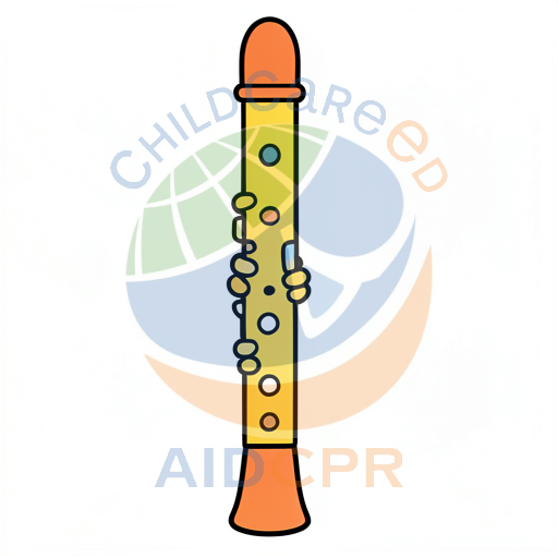 Yellow recorder with orange top and bottom