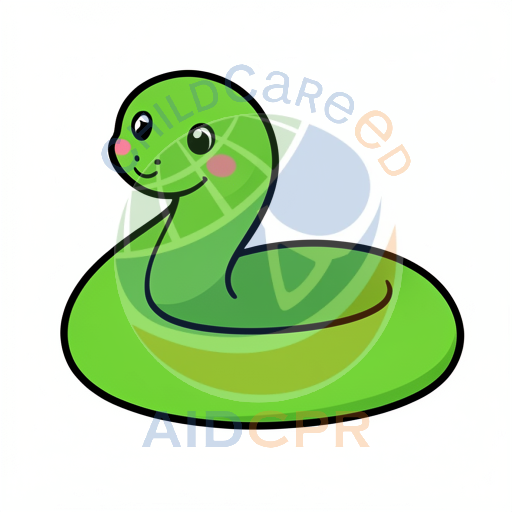 Green smiling snake float toy