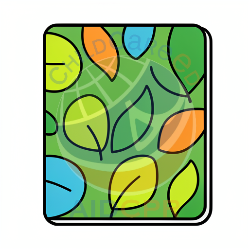 Colorful leaf pattern on a green background