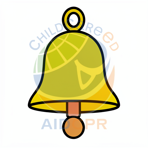 Yellow bell ringing with clapper inside