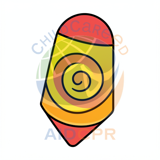 Yellow crayon with spiral pattern