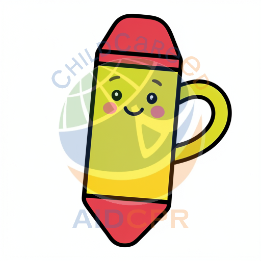 Smiling yellow crayon with red tip