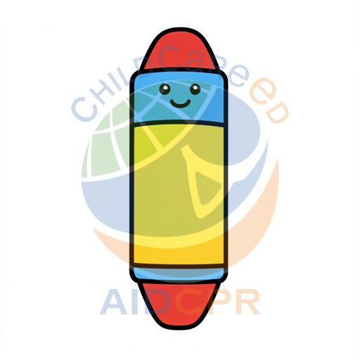Happy smiling crayon with red tip