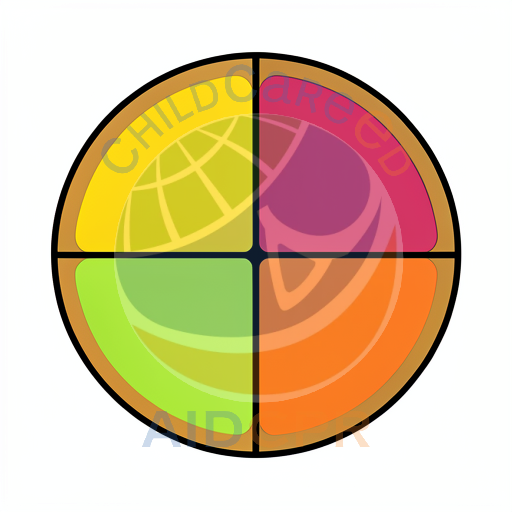 Colorful circle divided into four sections