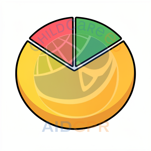 Colorful pie chart with three sections