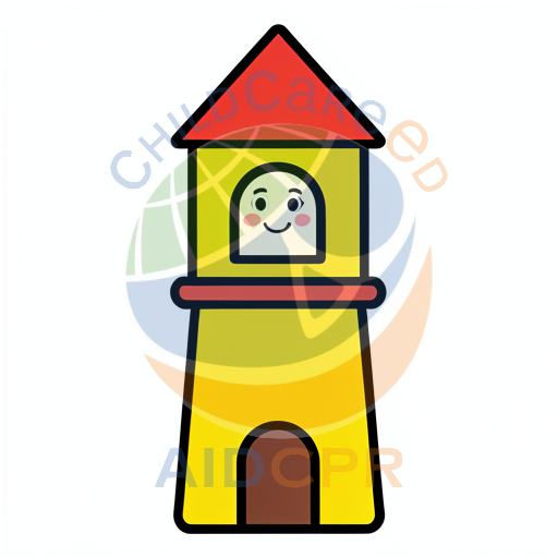Friendly lighthouse with smiling face window