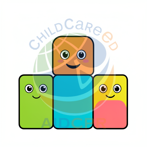 Three smiling blocks standing together