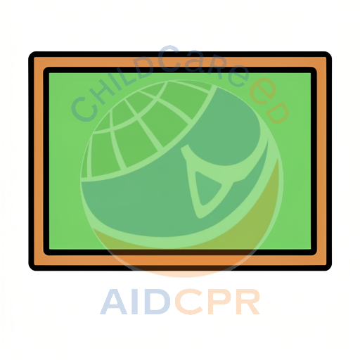 Green rectangle with brown border