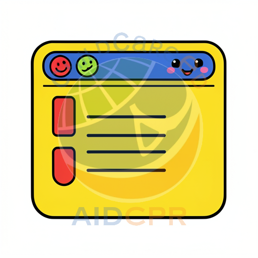 Yellow chat window with smiling faces - ChildCareEd