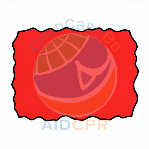 Red rectangle with wavy black border